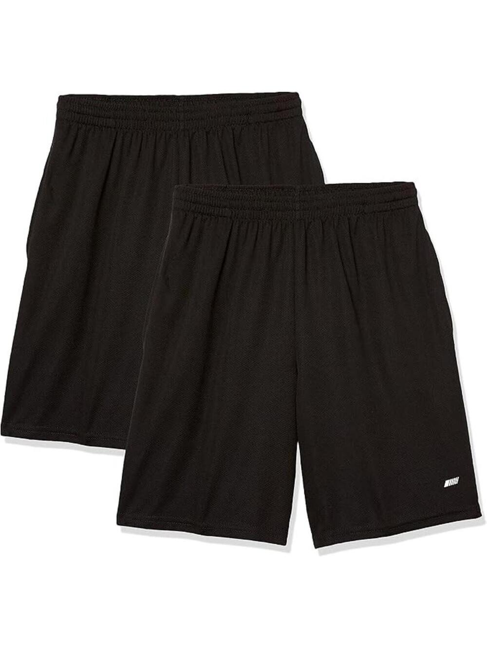 Amazon Essentials Men’s 2-Pack Shorts, Black/Black, 2XL